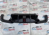 F10 M5 диффузор с ребрами Competition глянец с Led фонарем